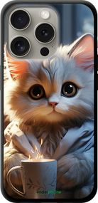 Чохол на iPhone 15 Pro Білий кіт "5646b-3096-2448"