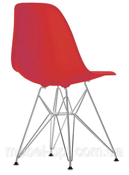 Стілець Eames DSR Chair червоний пластик, хромовані ноги, дизайн Charles & Ray Eames | Зображення 1