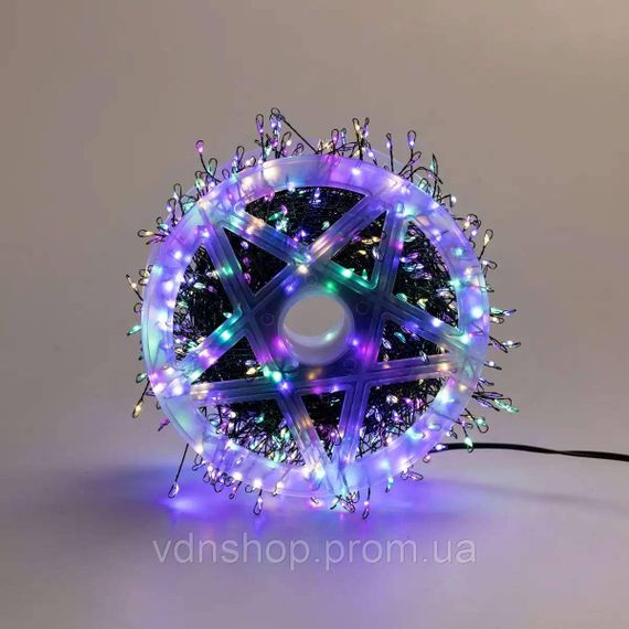 Гірлянда роса мішура 30 метрів хвойна лапа 640 led світлодіодів зелений дріт мультиколор D1750ML | Зображення 4