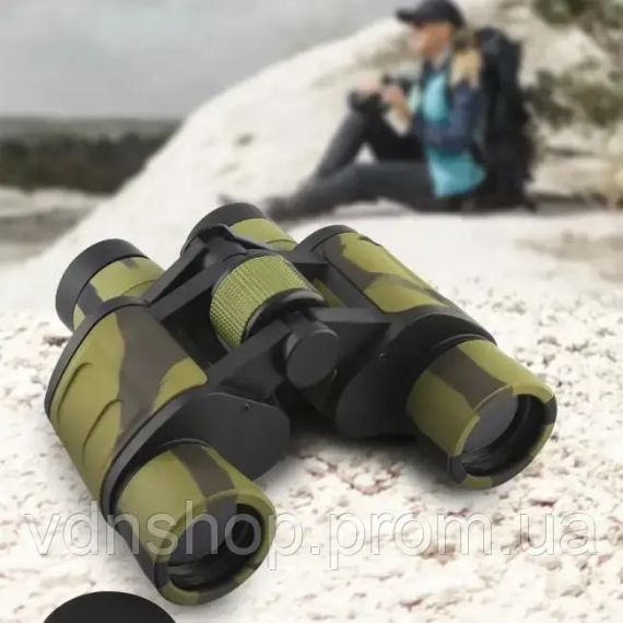 Бінокль польовий гумовий з чохлом 8X Baigish W10 8x40 Камуфляжний