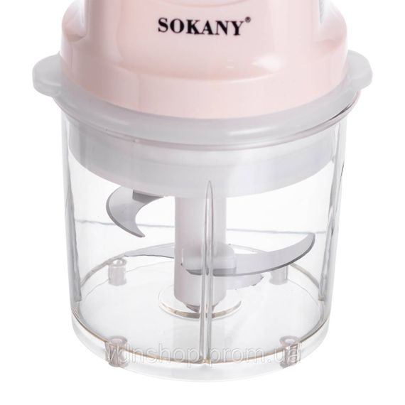 Чоппер измельчитель с чашей на 0.7 л кухонный электрический 250 Вт бежевый Sokany SK-06009BE | Зображення 4