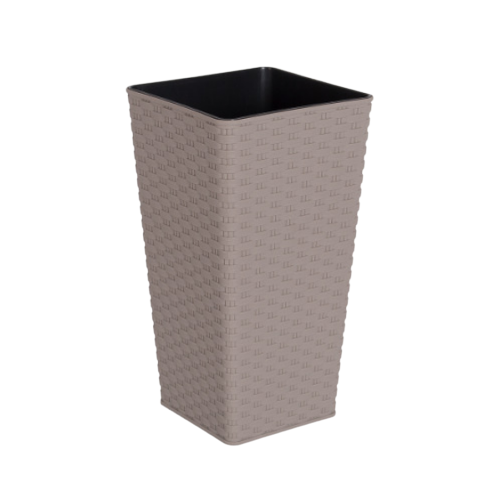 Вазон Ротанг 22*22*41,5 см квадратний какао Алеана