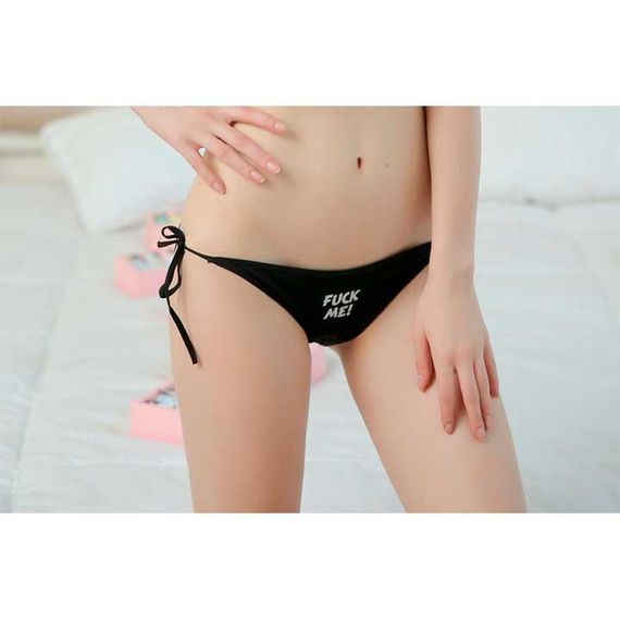 Жіночі трусики на зав'язках "Fuck Me" S-M-L – Еротична білизна | Зображення 1