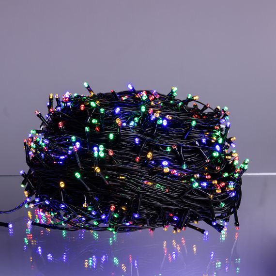 Гирлянда Рождественская фея уличная 100 (м) 1000 LED черный провод Мультиколор CF1000L100MBML | Зображення 1