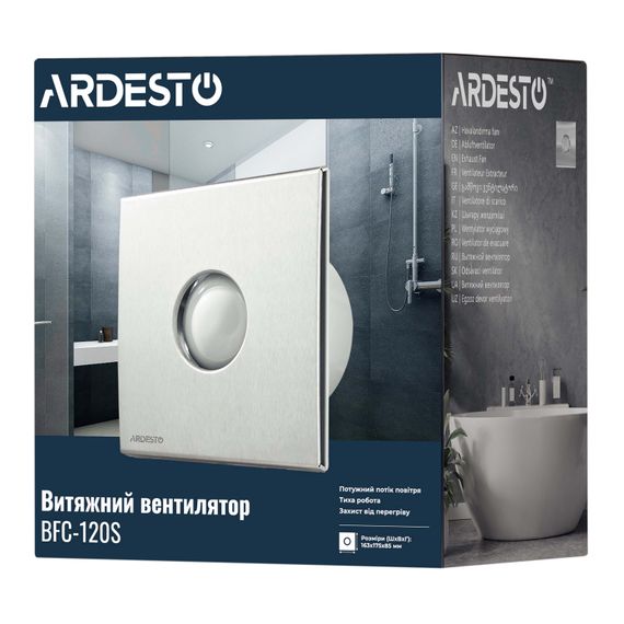 Витяжний вентилятор ARDESTO BFC-120S 20 Вт, 120 м3/г, 2300 об./хв., 33 дБ, сріблястий (BFC-120S) | Зображення 7