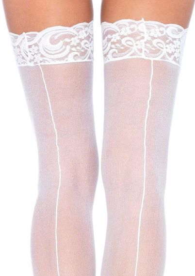 Прозорі панчохи Leg Avenue із заднім швом, білий Sex Aura | Зображення 1
