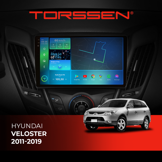Штатна магнітола Torssen 2K Hyundai Veloster 11-19 F96128 4G Carplay DSP