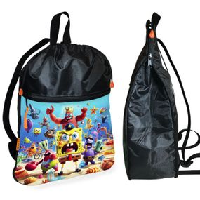 Рюкзак-мішок для взуття, спортивної форми Губка Боб дитяча сумка для змінки з розширювачем (01235)