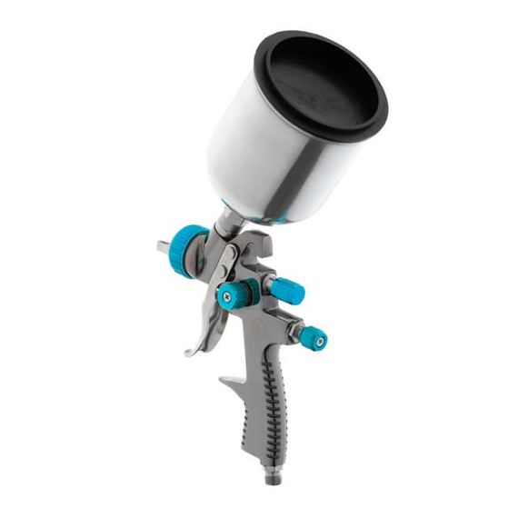 Фарбопульт пневматичний LVLP BLUE професійний, верхній металевий бачок INTERTOOL PT-01331 | Зображення 2