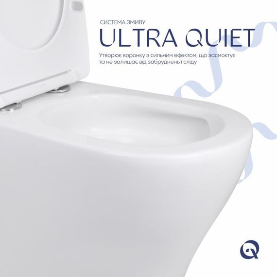 Унітаз підлоговий Qtap Virgo Ultra Quiet безобідковий з сидінням Soft-close WHITE QT18226092AW | Зображення 4