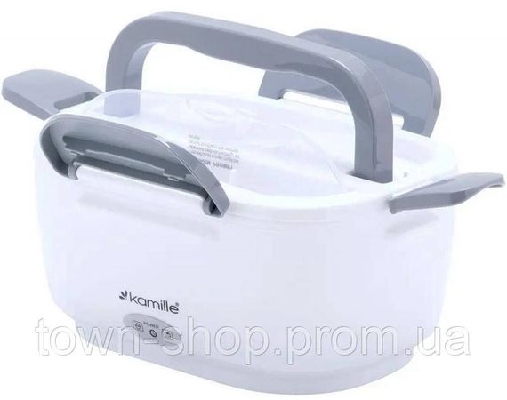 Ланч-бокс Kamille Snack 450мл + 650мл с подогревом (220V или 12V), серый KM-2130A | Зображення 2