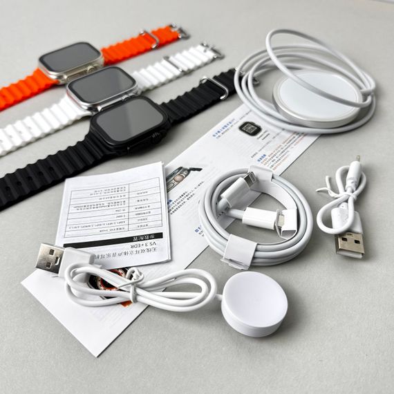 Комплект Ultrа Pro 6в1 - Watch Ultra 8 / Air Pro 2 / Battary Pack / MagSafe / 20W Type-С / Кабель 3х / Ремінець (Чорний) UA | Зображення 3