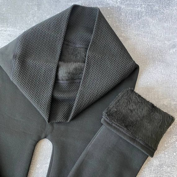 Женские теплые лосины на меху с высокой посадкой GL1040 цвет черный, размер M | Зображення 3