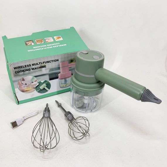 Ручний бездротовий міксер-подрібнювач 2 в 1. Колір: зелений TO-15 | Зображення 2