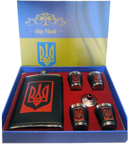 Подарочный набор с флягой для мужчин Ukraine 🇺🇦 6х1 TZ-15
