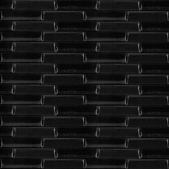 3D панель самоклеюча кладка чорна 700х770х7мм (038) SW-00000303