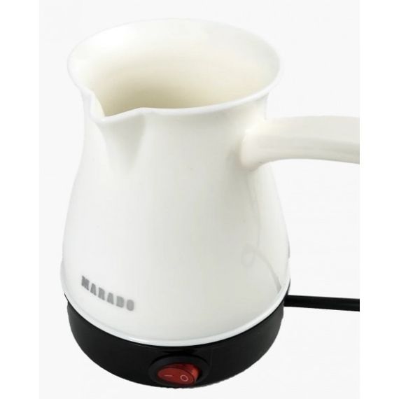 Турка-кавоварка для заварювання меленої кави Електрична кавоварка Marado 500мл Біла   знижка | Зображення 4