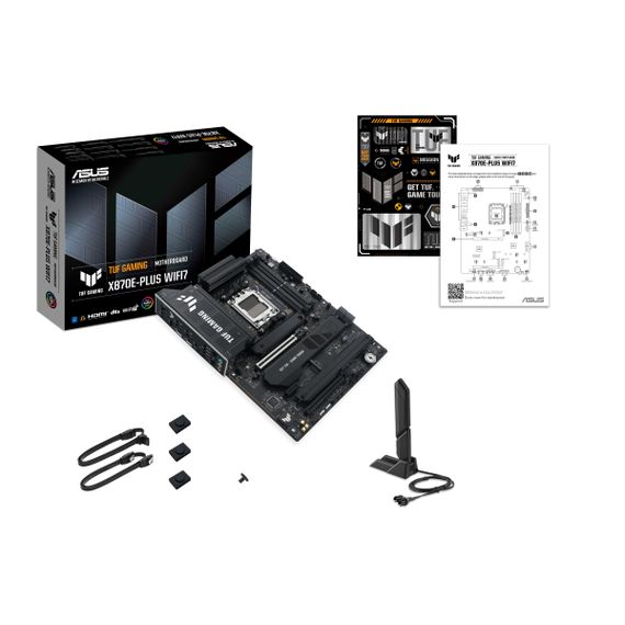 Материнcька плата ASUS TUF GAMING X870E-PLUS WIFI7 sAM5 X870E 4xDDR5 M.2 HDMI WiFi BT ATX 90MB1M70-M0EAY0 | Зображення 1