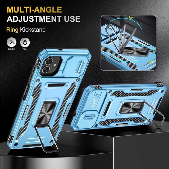 Ударопрочный чехол Camshield Army Ring для Samsung Galaxy A05 Голубой / Light Blue | Зображення 4