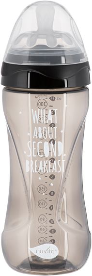 Детская Антиколиковая бутылочка Nuvita NV6052 Mimic Cool 330мл черная (NV6052BLACK)