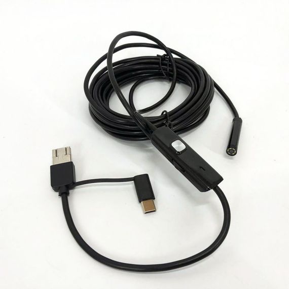 Камера эндоскоп с кабелем на 2 метра 7 мм USB/micro USB EX-445 с подсветкой