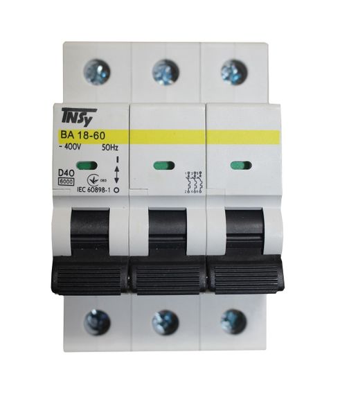Автоматичний вимикач ВА18-60 3Р 40А 6кА х-ка D Ny95504809 | Зображення 1