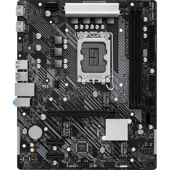 ASRock B760M-H2/M.2 (1700/B760, 2*DDR5, 1xPCIex16, 4xSATAІІІ, 2xM.2, GLan, 7.1ch, mATX) | Зображення 4