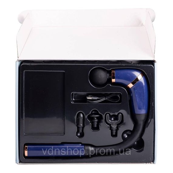 Перкусійний ручний масажер акумуляторний 17 Вт зарядка від USB до 3200 об/хв Синій HP-11-11BL | Зображення 7