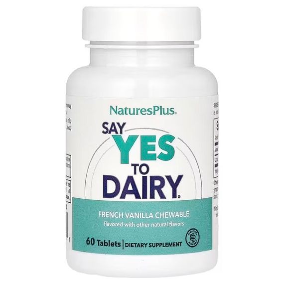 Лактаза Nature's Plus Say Yes to Dairy, Digestive Aid For Dairy Food 60 Chewable Tabs NAP-04440