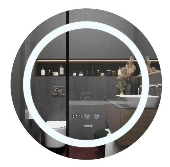 Дзеркало Mixxus Plain MC02-60 (годинник, LED-підсвічування, антизапотівання) (MI6012)