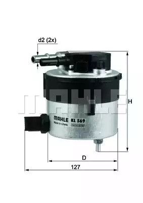Фільтр паливний MAHLE/KNECHT Ford, MAHLE/KNECHT (KL569) | Зображення 2