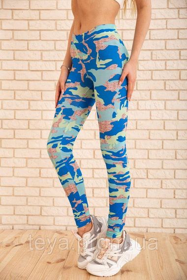 Жіночі легінси з мілітарі принтом колір синій FA_000362 | Зображення 2