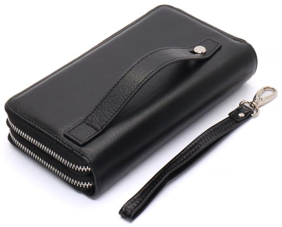 Черный мужской клатч на две молнии из натуральной кожи Marco Coverna MC-801-1 | Зображення 3