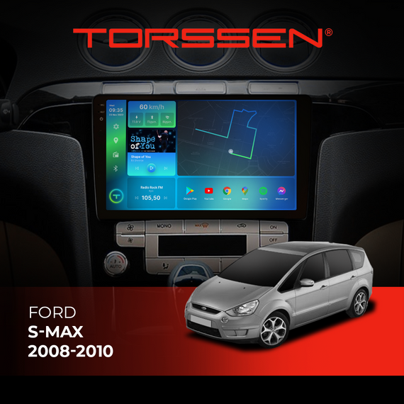 Штатна магнітола Torssen 2K Ford S-max 08-10 F96128 4G Carplay DSP