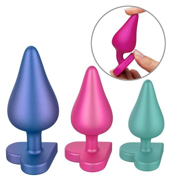 Набір із 3 анальних пробок ROMP Luster різнокольорові Sex Aura
