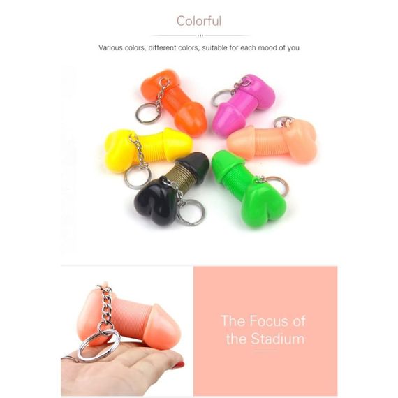 Брелок в форме пениса Roomfan с пружинкой, розовый sexstyle | Зображення 2