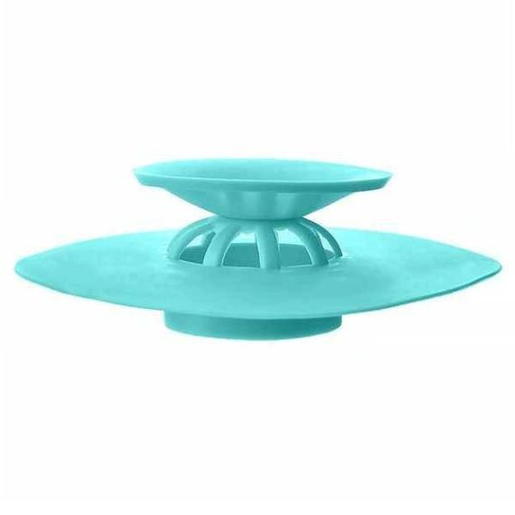 Фильтр-заглушка, пробка для ванны силиконовая Бирюзовая