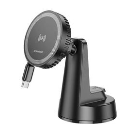 Автотримач BOROFONE BH208 + Wireless Charging 15W, кріплення на торпеду