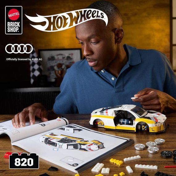 Премиум машинка-конструктор Mattel Brick Shop Hot Wheels Elite Series ’15 Audi R8 LMS 820 деталей | Зображення 7