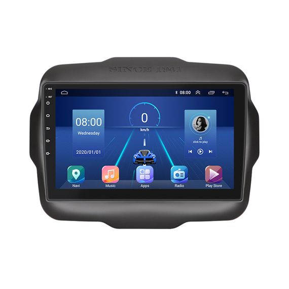 Штатна магнітола Lesko для Jeep Renegade I Рестайлинг 2018-н.в. екран 9" 6/128Gb 4G Wi-Fi GPS Top