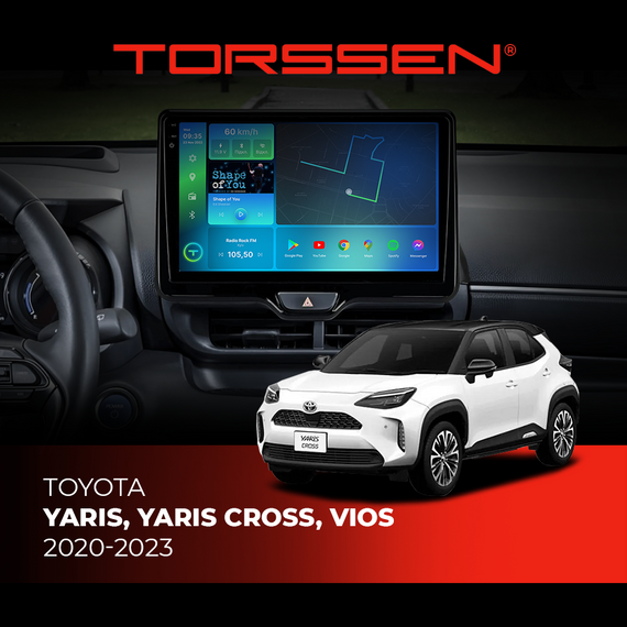 Штатна магнітола Torssen 2K Toyota Yaris,Yaris Cross,Vios 2020-2023 F108256 4G Carplay DSP