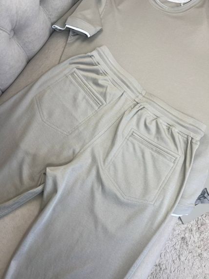 Комплект Brunello Cucinelli бежевий (футболка+штани) sp126 | Зображення 4