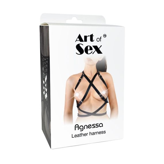 Портупея жіноча Art of Sex - Agnessa Leather harness, Чорний XS-M | Зображення 3