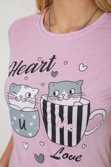 Пижама женская с принтом  -уценка, цвет сиреневый, 243R2032-F-U | Зображення 4