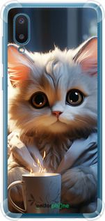 Чохол на Samsung Galaxy A02 A022G Білий кіт "5646sp-2260-2448"