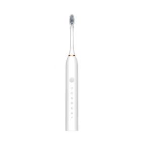 Біла Електрична зубна щітка Sonic Toothbrush Х-3 ультразвукова акумуляторна 4 змінні насадки в комплекті
