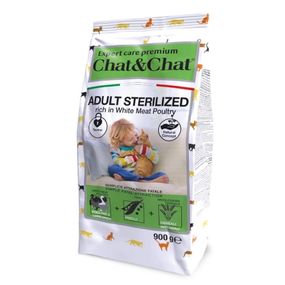 Сухий корм із птицею для стерилізованих котів Gheda Chat&Chat Expert Sterilized With Poultry, 900 гр