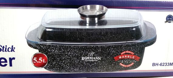 Гусятниця алюмінієва Bohmann BH-6233 MRB, 5.5 л, зі скляною кришкою та антипригарним покриттям | Зображення 8