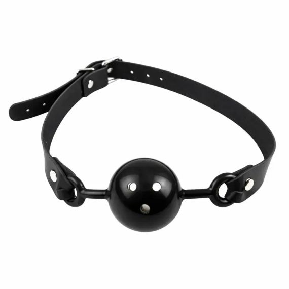 Кляп кулька DS Fetish з ремінцем, чорний Sex Aura