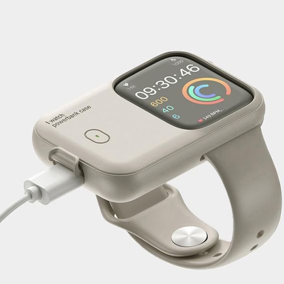 Портативное ЗУ Charging Soft Case for Apple Watch 49mm 1200 mAh Moon White | Зображення 1